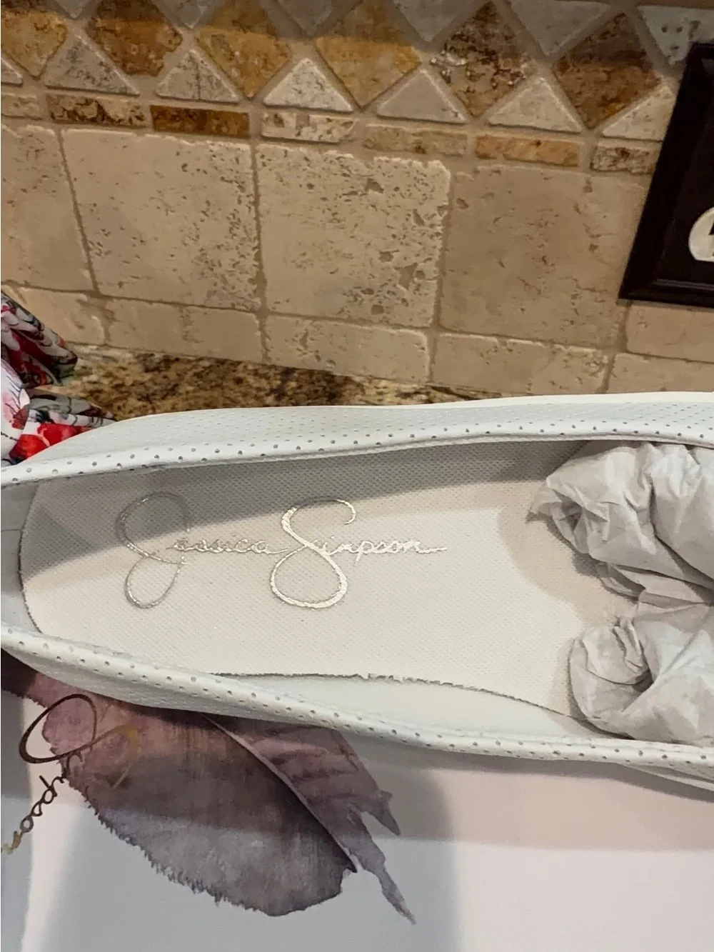 Jessica Simpson White Floral Bow Platform Sneakers for Women NWT
